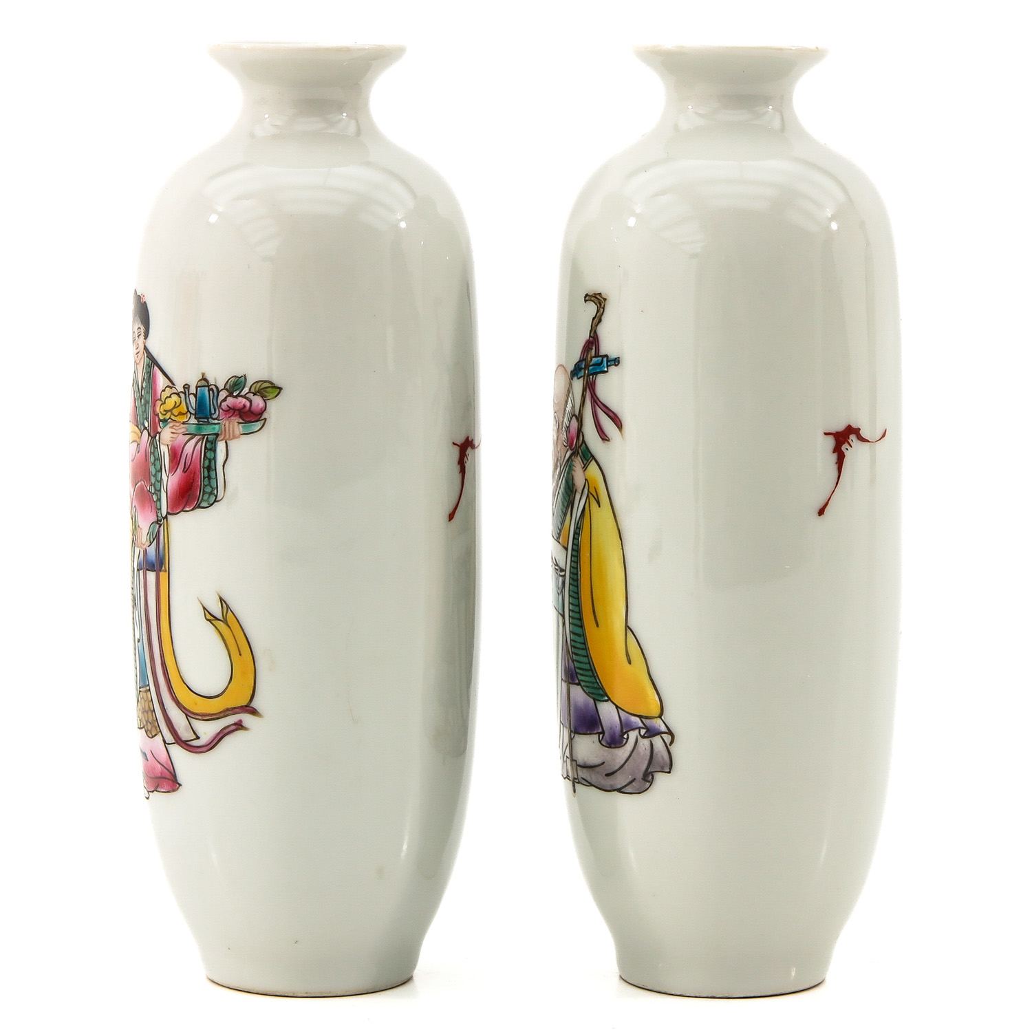 A Pair of Famille Rose Vases - Image 2 of 9