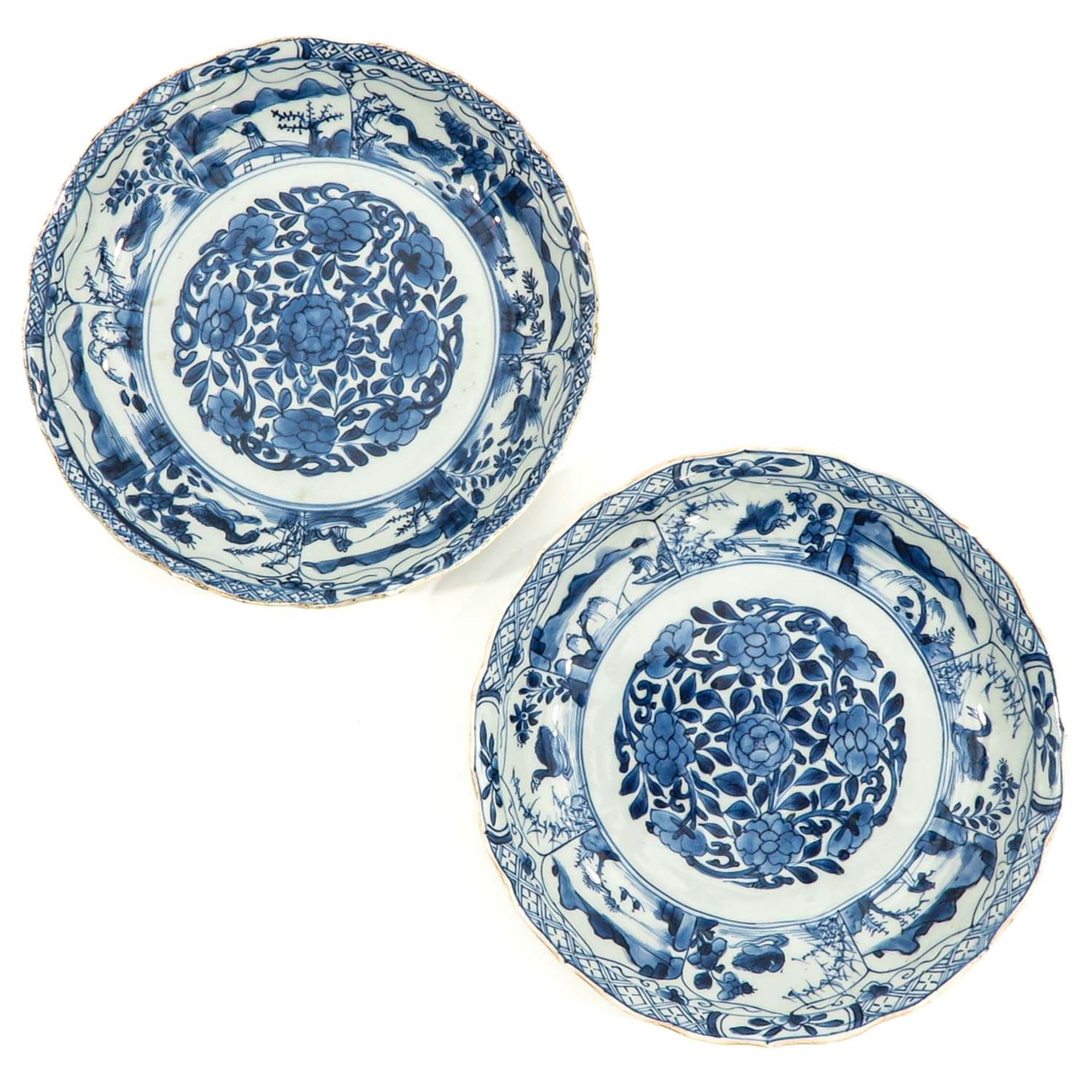 A Pair of Blue and White Plates