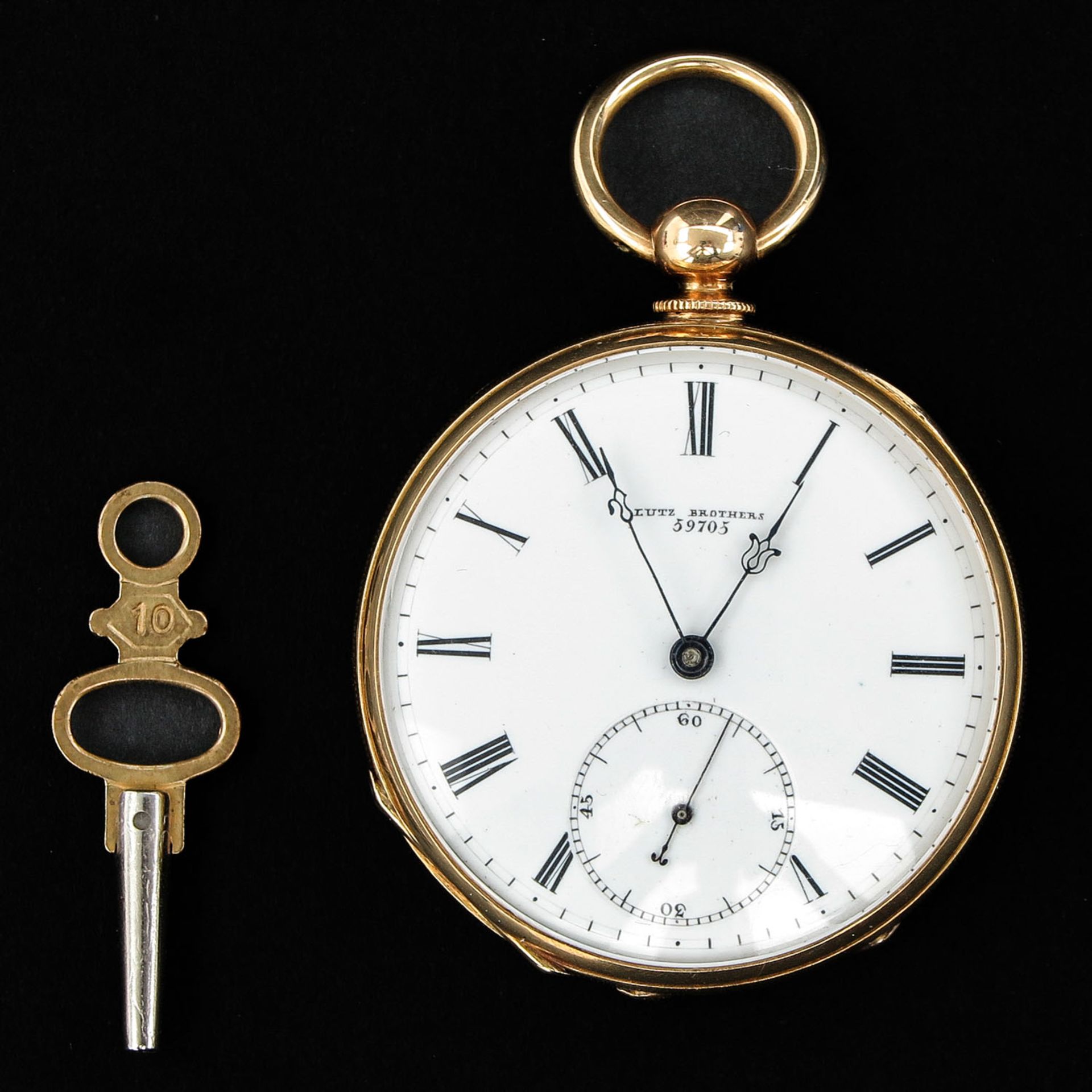 An 18KG Pocket Watch Signed Lutz Brothers