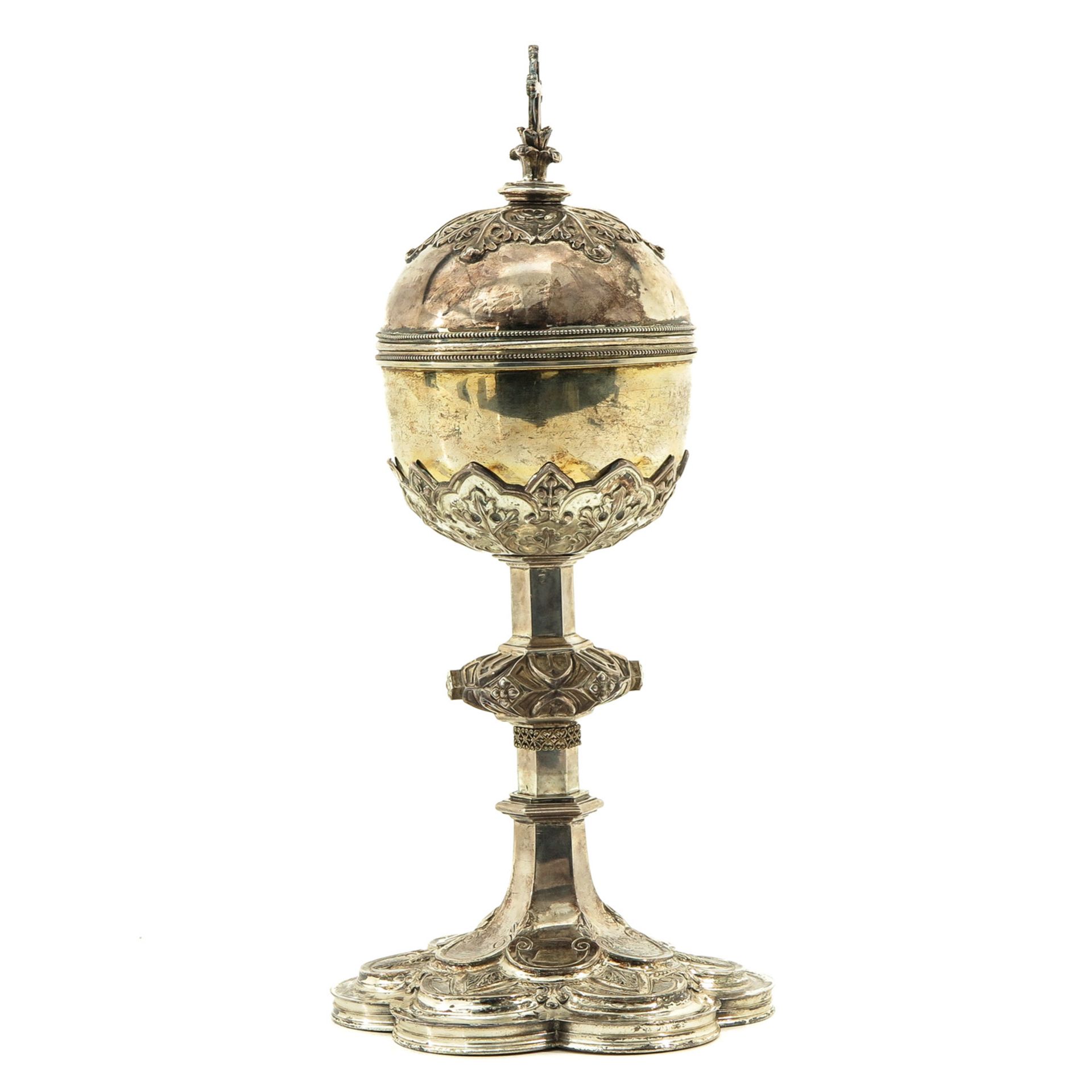 A Silver Neo Gothic Ciborium - Bild 2 aus 10