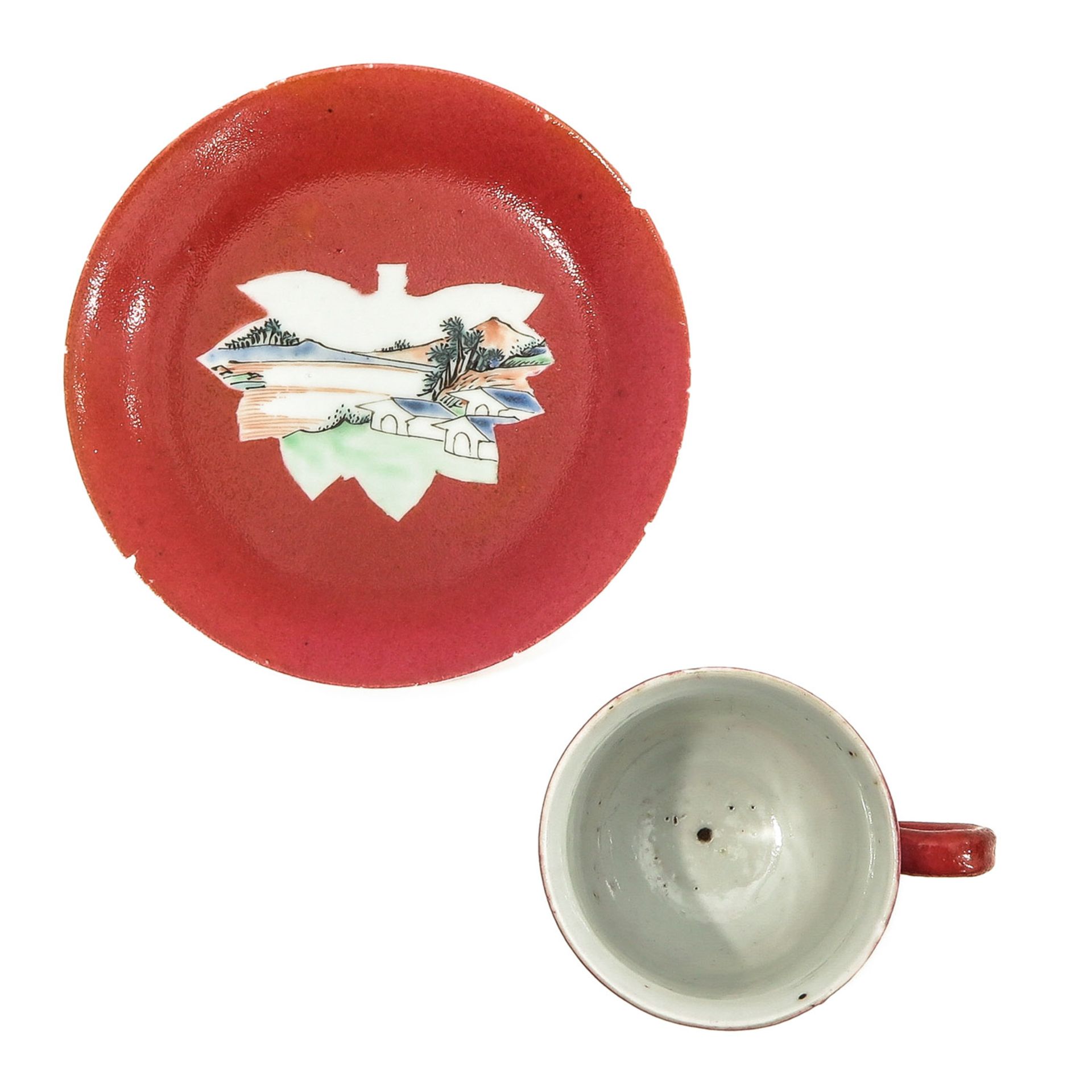 A Ruby Glaze Cup and Saucer - Image 5 of 9