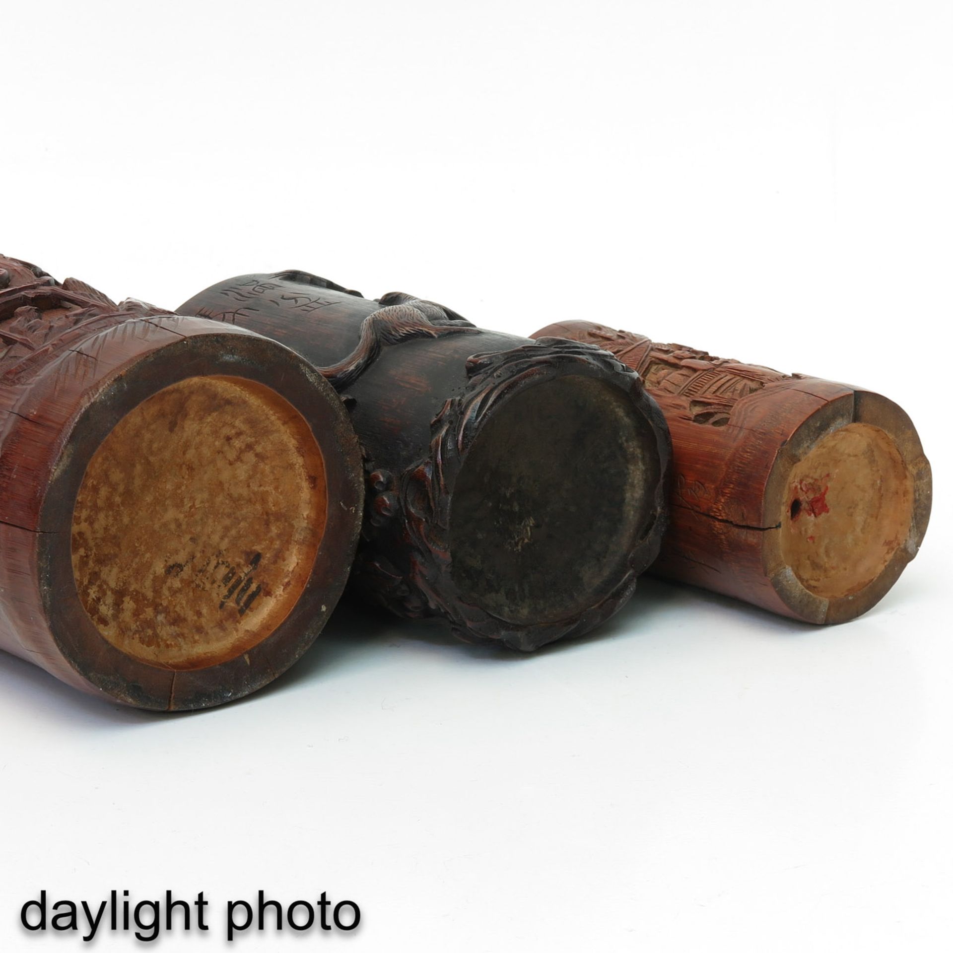 A Collection of 4 Bamboo Brush Pots - Image 8 of 10