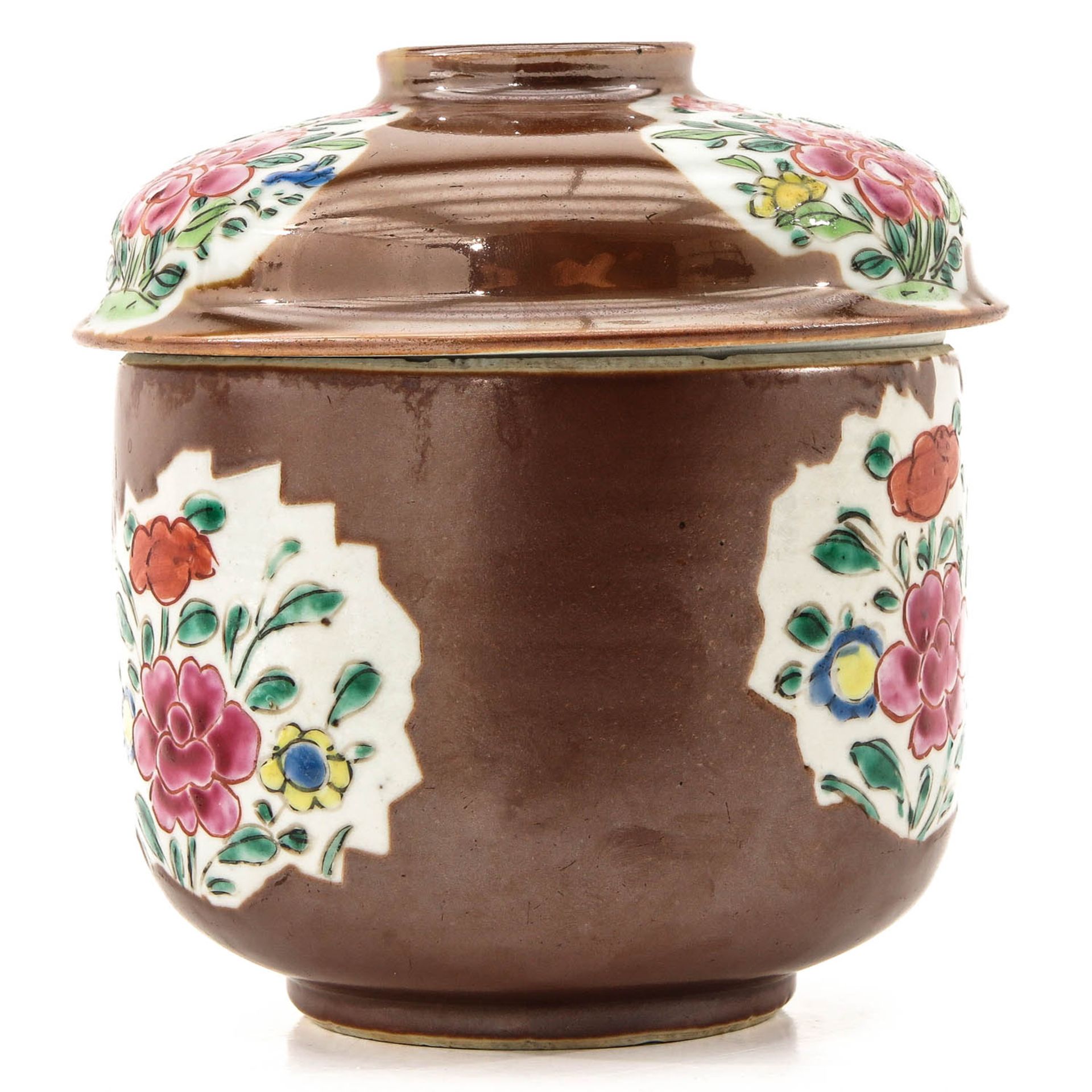 A Batavianware Jar with Cover - Image 3 of 9