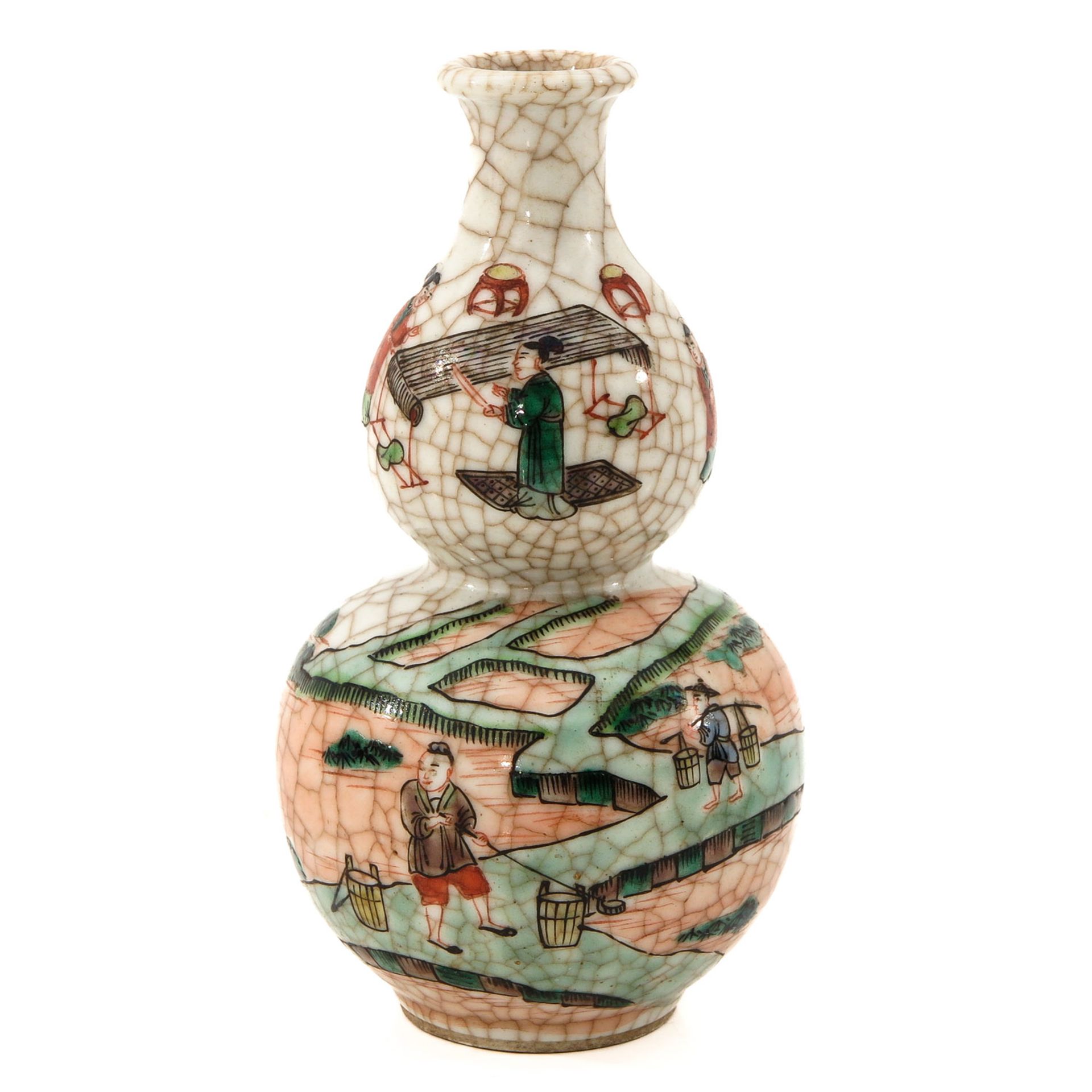 A Famille Verte Double Gourd Vase