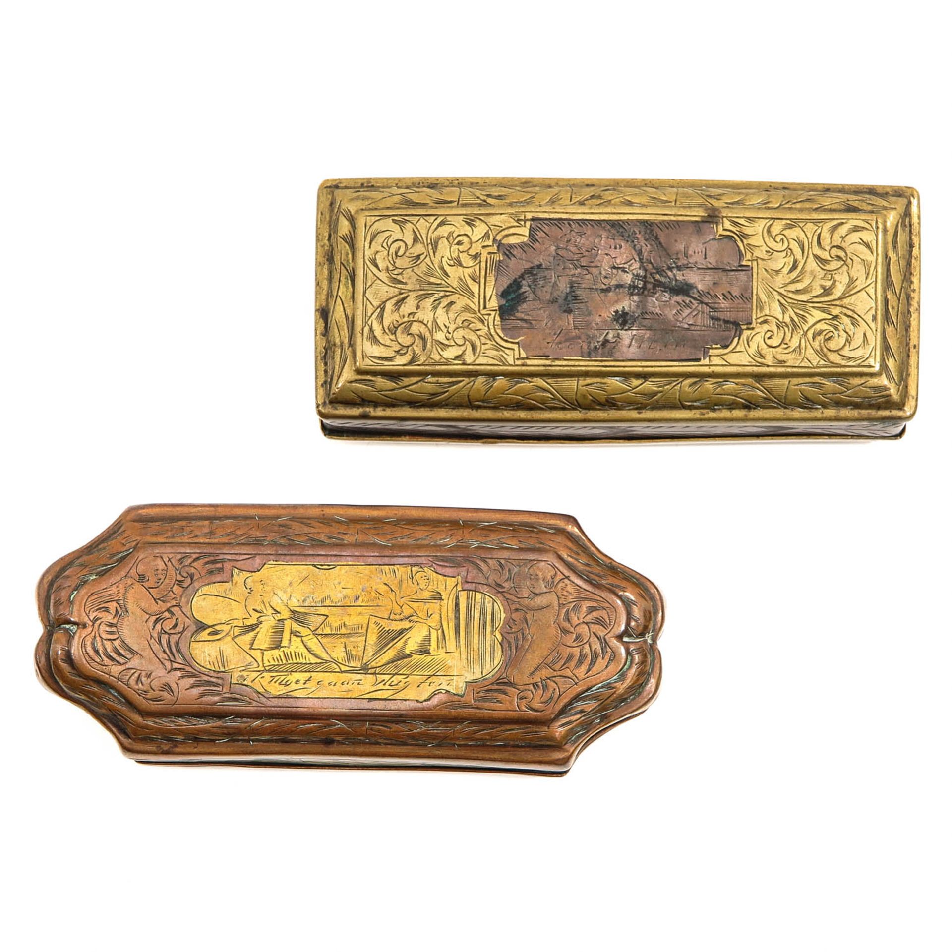 A Lot of 2 18th Century Copper Tobacco Boxes - Image 6 of 9