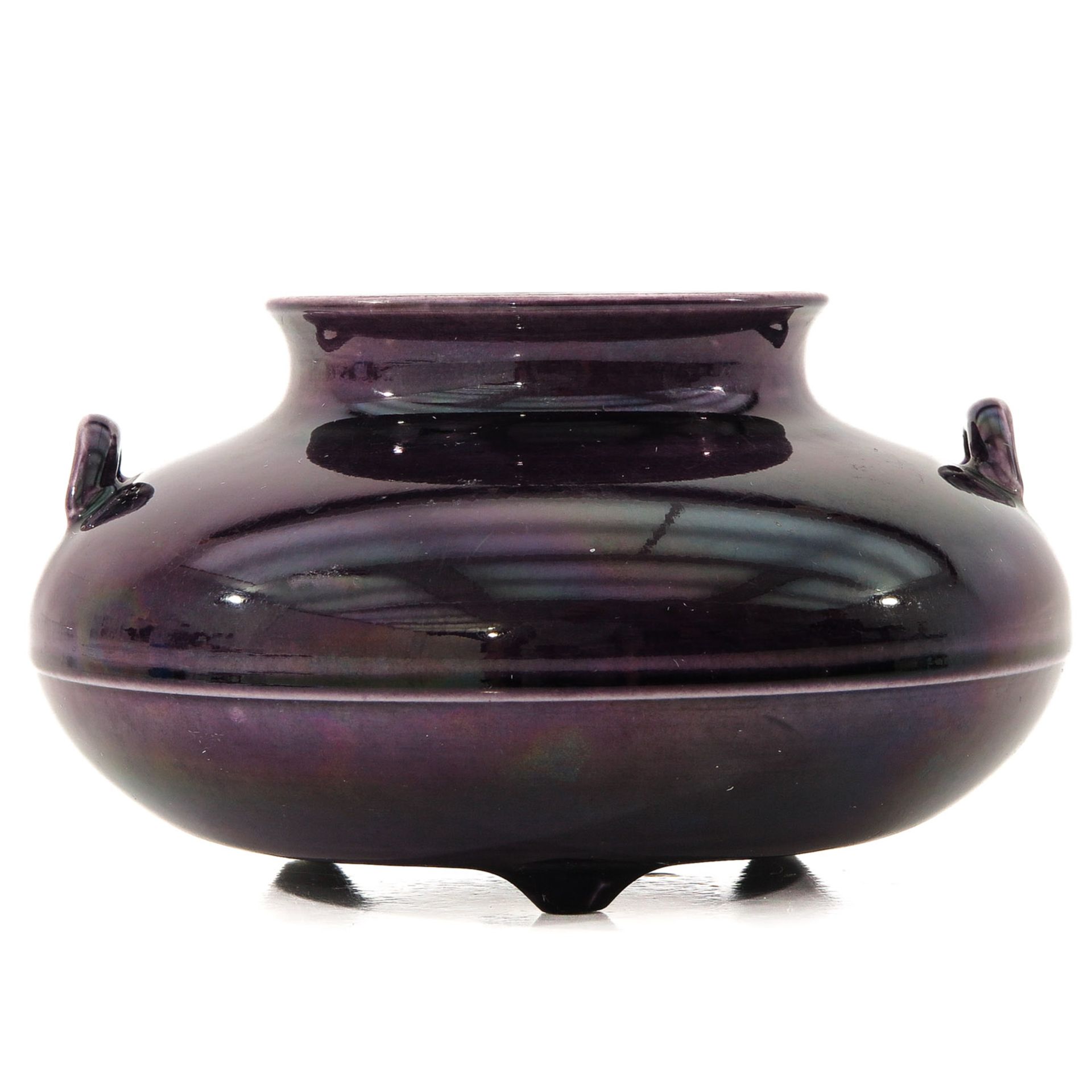 A Purple Glazed Tripod Censer - Image 3 of 9