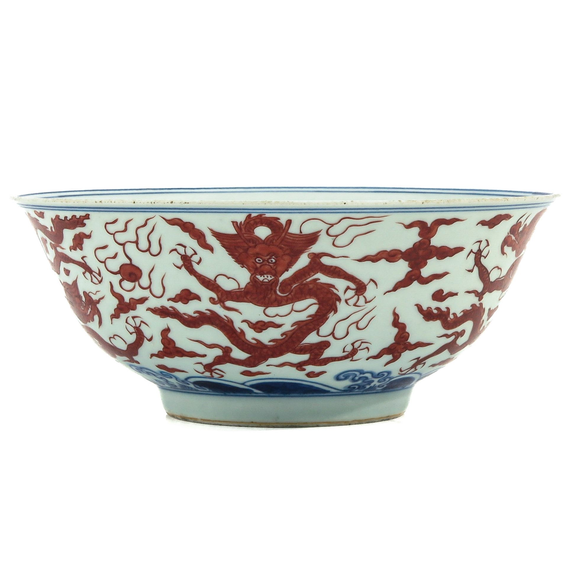An Iron Blue and Red Decor Bowl