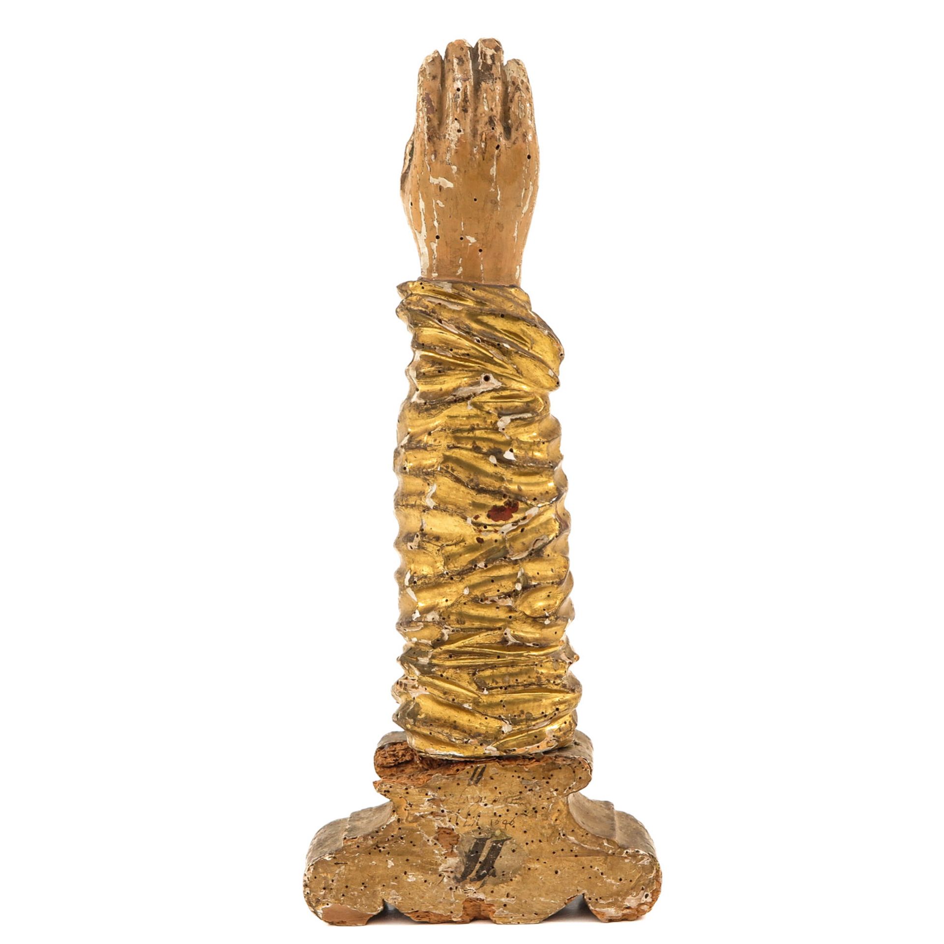 A Carved Wood Hand Relic Holder - Bild 3 aus 10