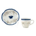 A Blue and White Cup and Saucer