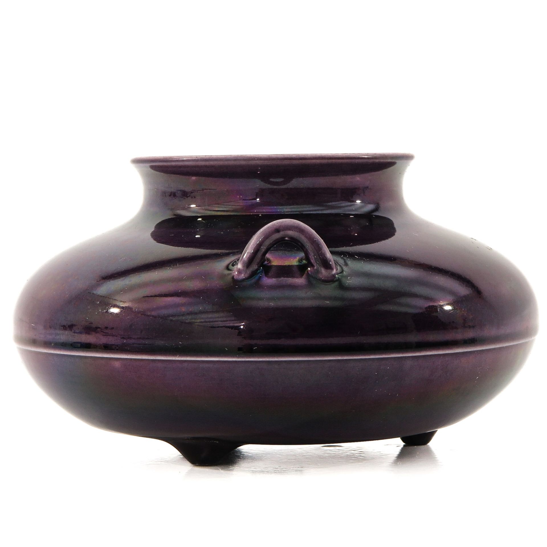 A Purple Glazed Tripod Censer - Image 2 of 9