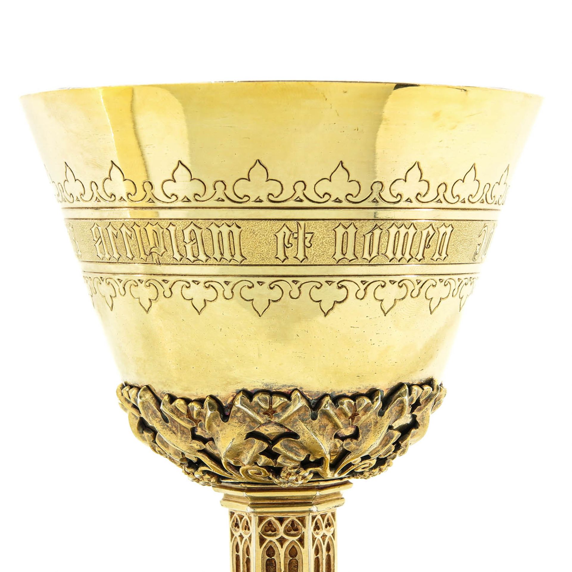 A Gilded Silver Chalice with Paten - Bild 10 aus 10