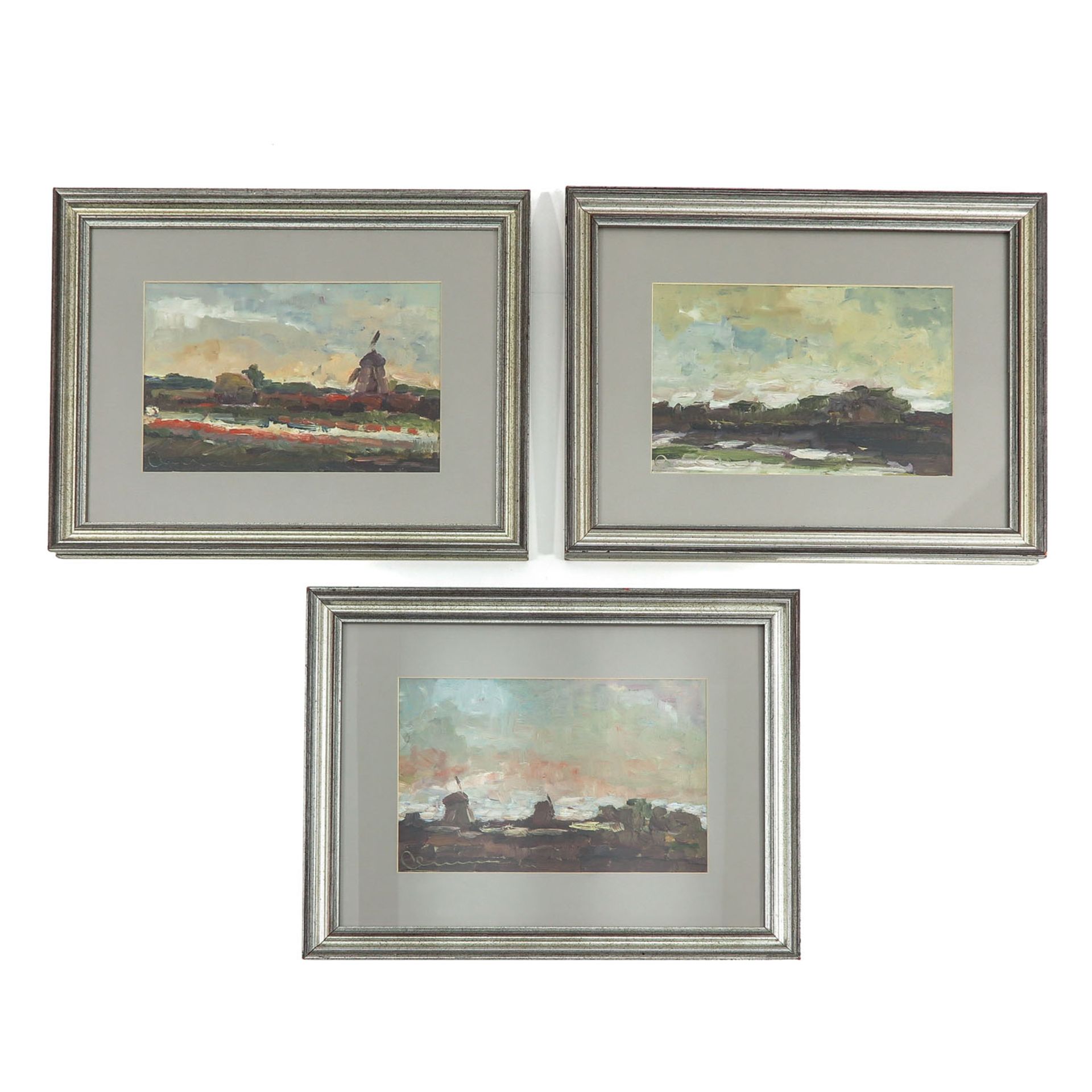 A Collection of 3 Paintings Attributed to Claude Monet