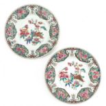 A Pair of Famille Rose Plates