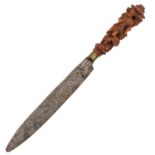 An 18th Century Carved Wood Handle Knife