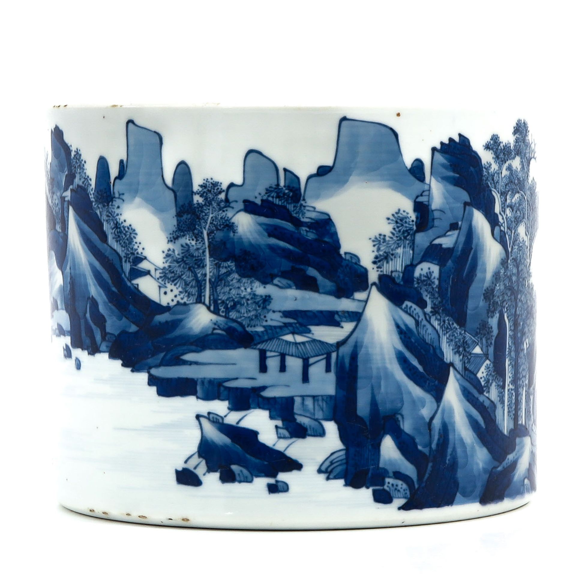 A Blue and White Brush Pot - Image 4 of 9