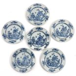 A Series of 6 Blue and White Plates