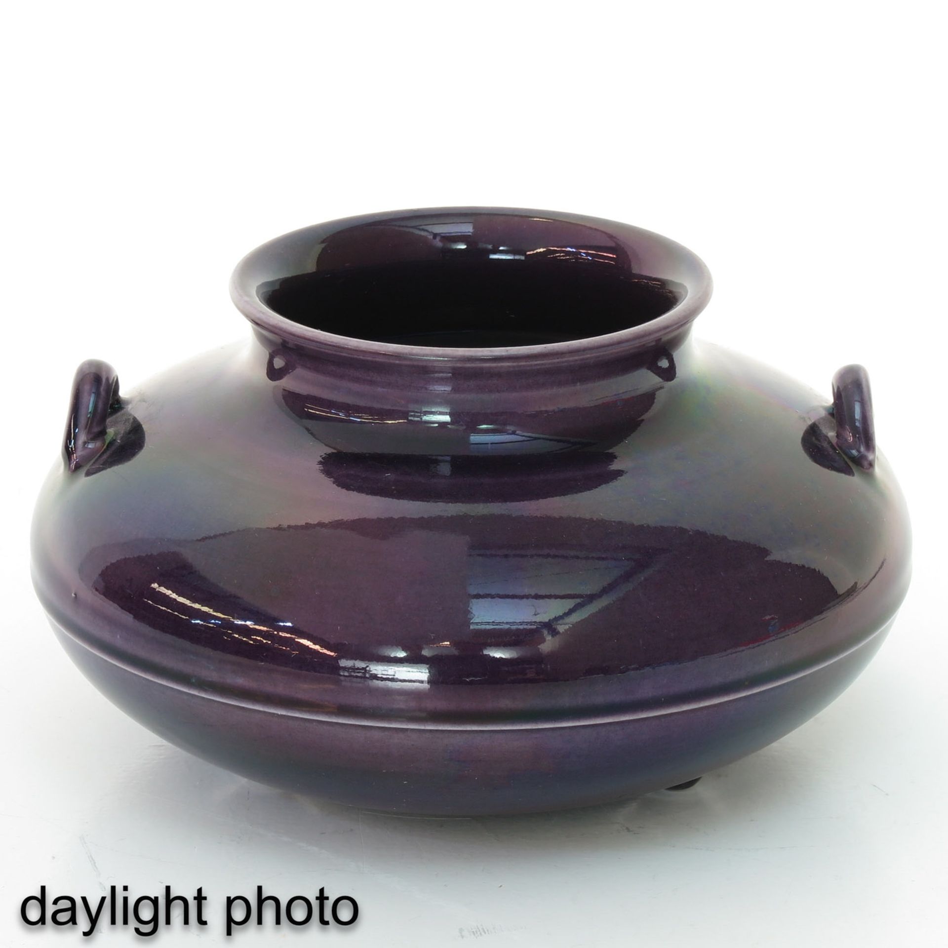 A Purple Glazed Tripod Censer - Image 7 of 9