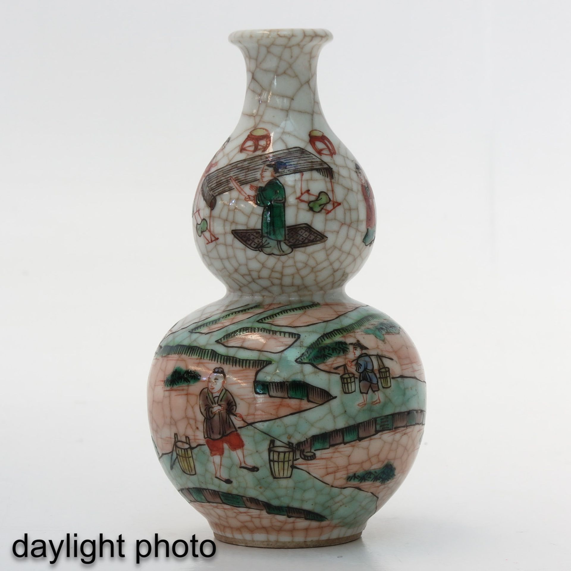 A Famille Verte Double Gourd Vase - Bild 7 aus 9