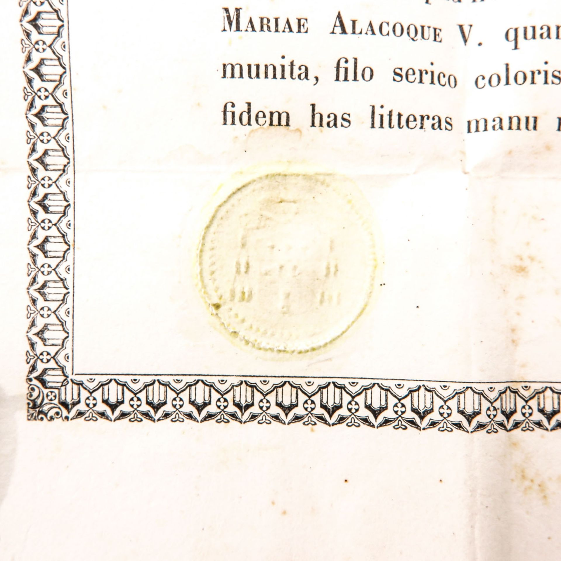 A Relic of Saint Margaretha-Maria Alacoque with Certificate - Image 5 of 5