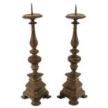 A Pair of 18th Century Bronze Candlesticks