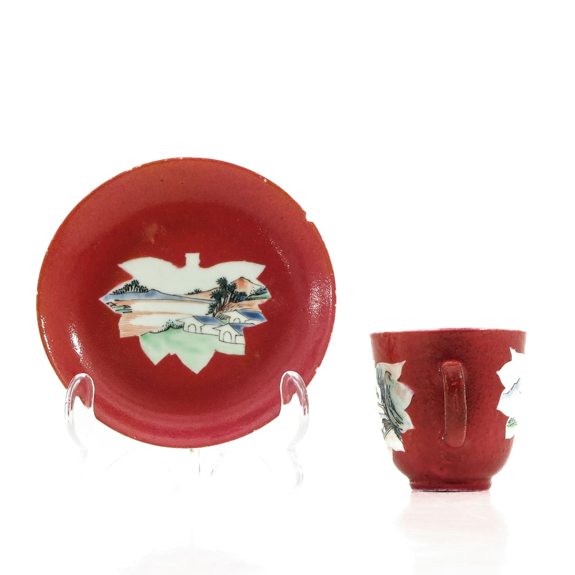 A Ruby Glaze Cup and Saucer - Image 2 of 9