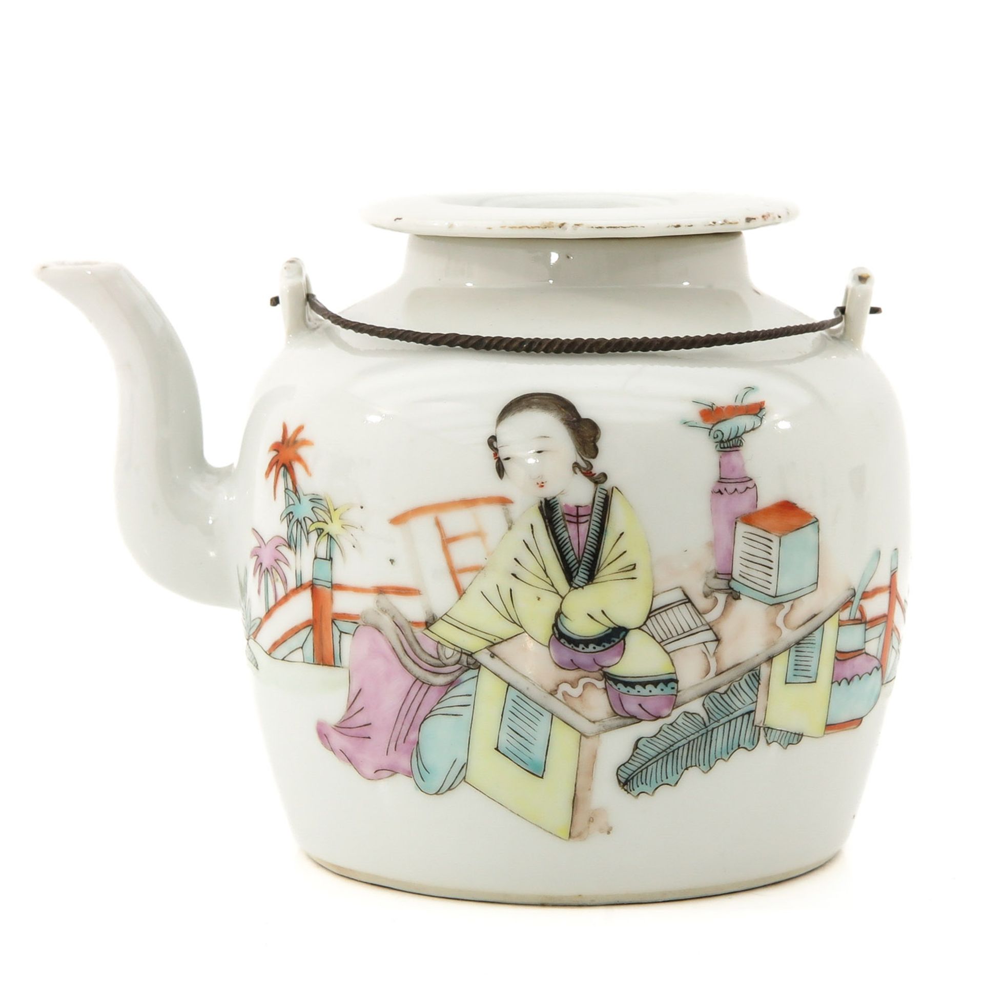 A Qianjiang Cai Famille Rose Teapot