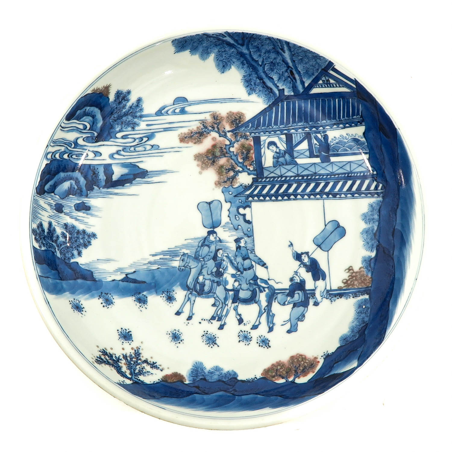 A Blue and Red Decor Plate