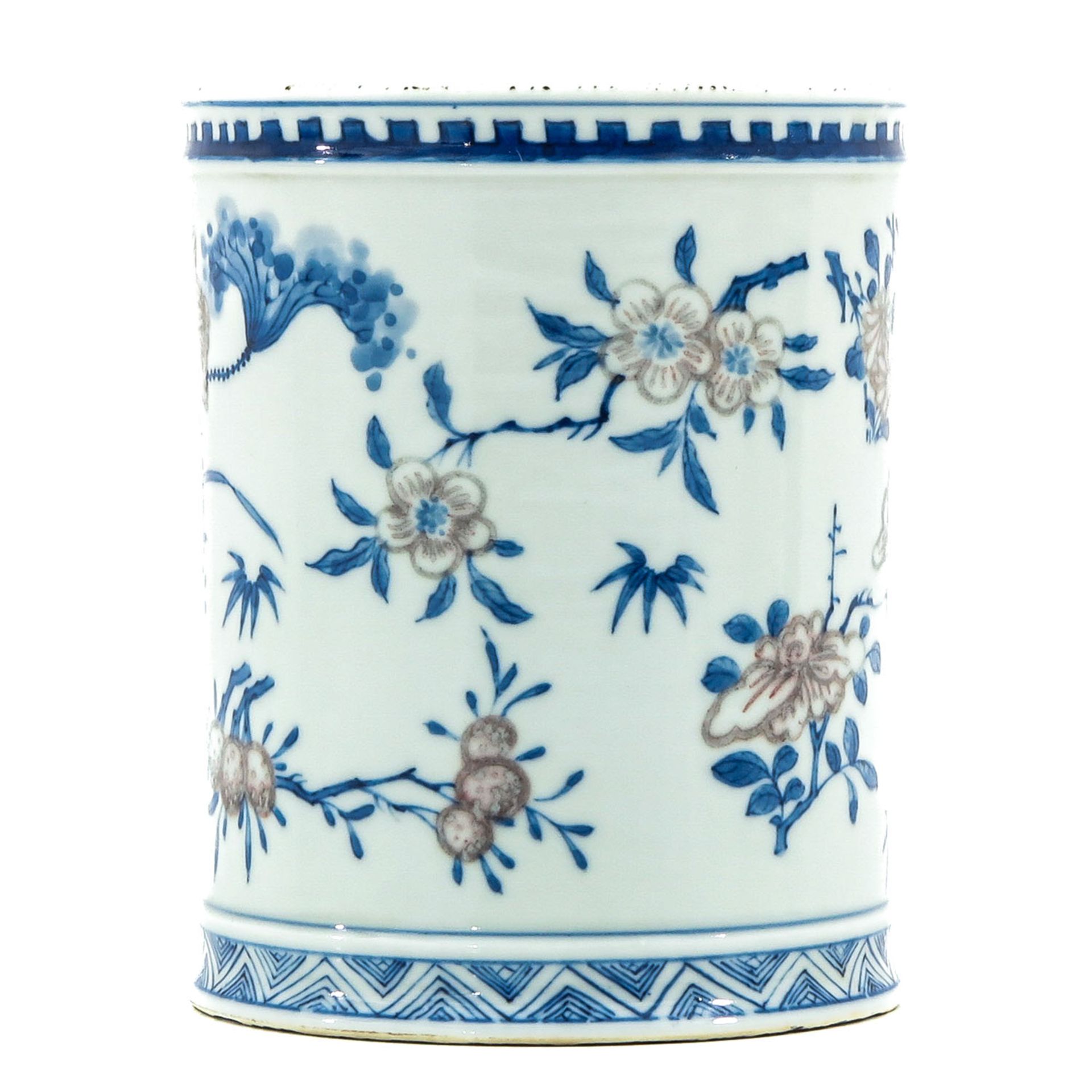 A Blue and White Brush Pot - Image 2 of 9