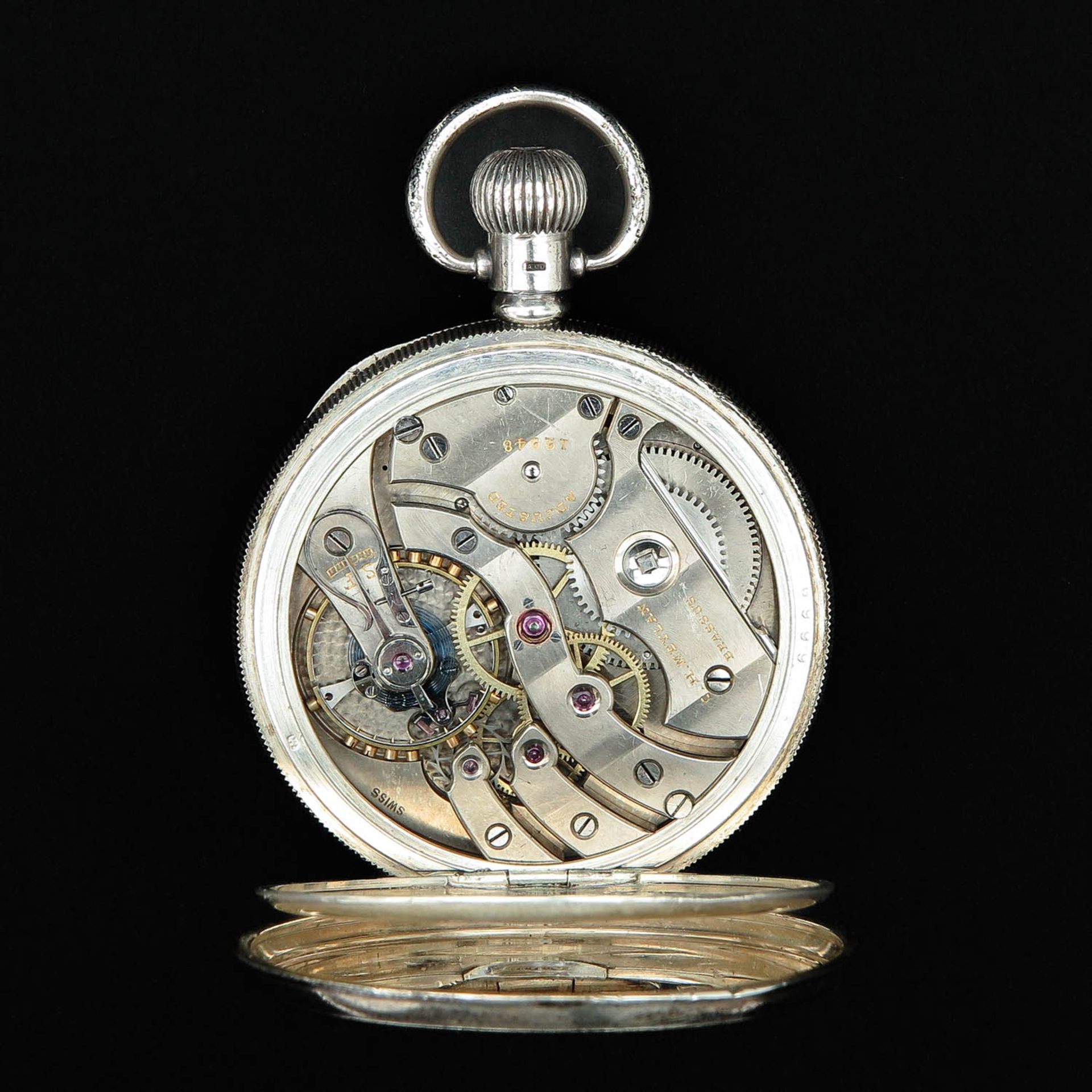 A Silver Pocket Watch Signed G.H. Meylan - Image 4 of 7