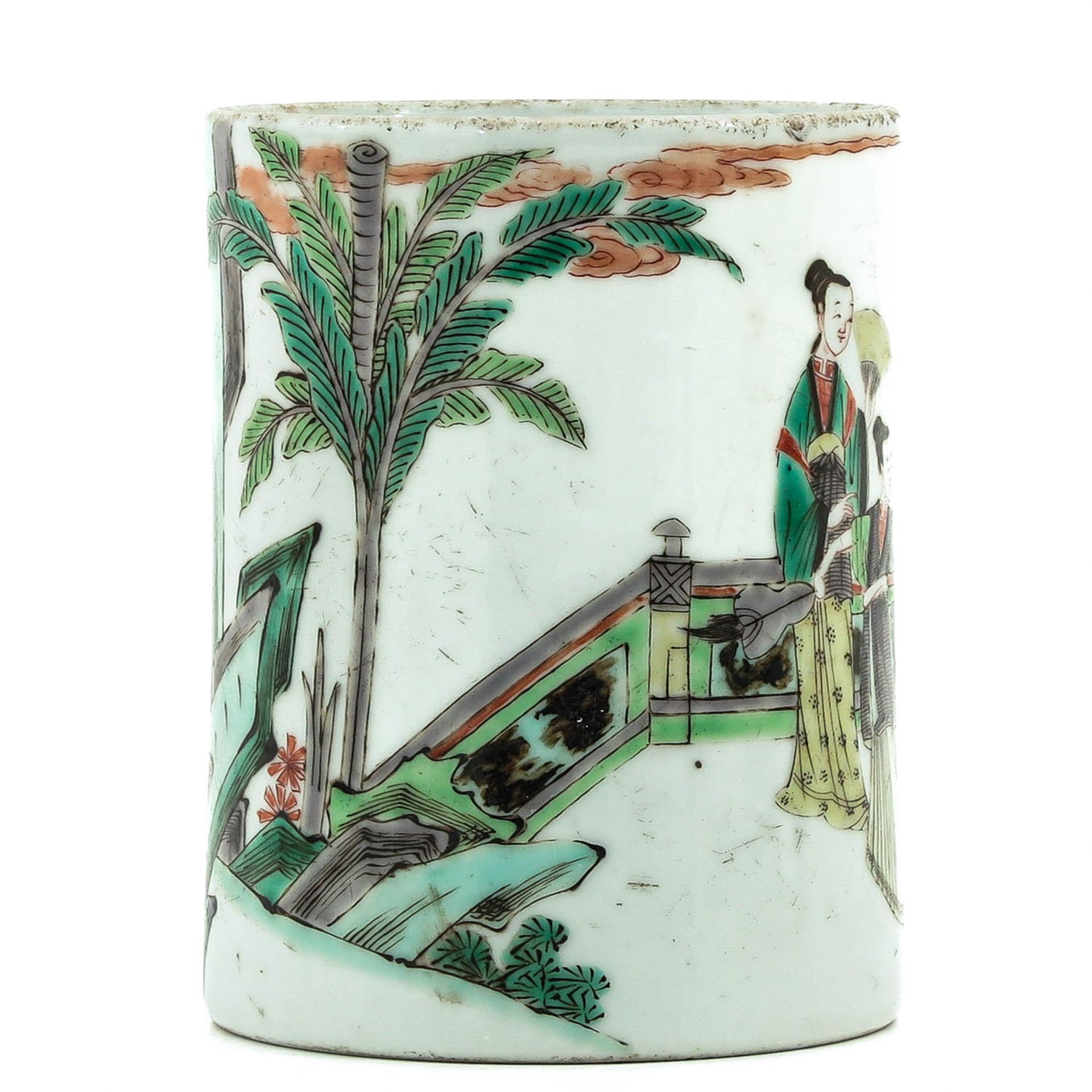 A Famille Verte Brush Pot - Image 3 of 9