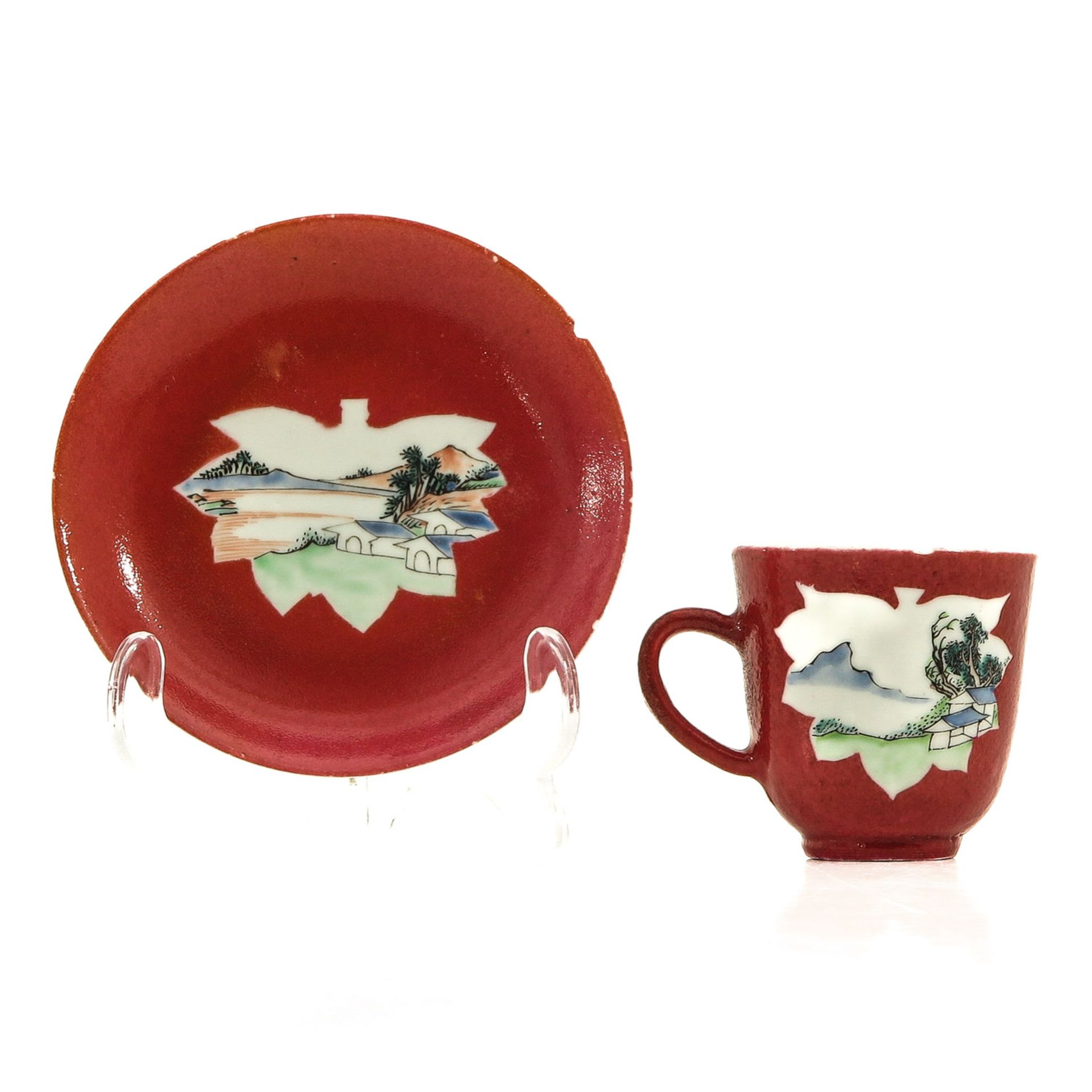 A Ruby Glaze Cup and Saucer - Image 3 of 9