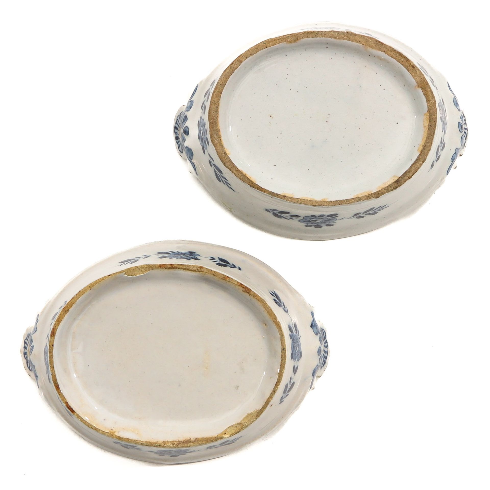 A Pair of Delft 18th Century Butter Dishes - Image 6 of 8