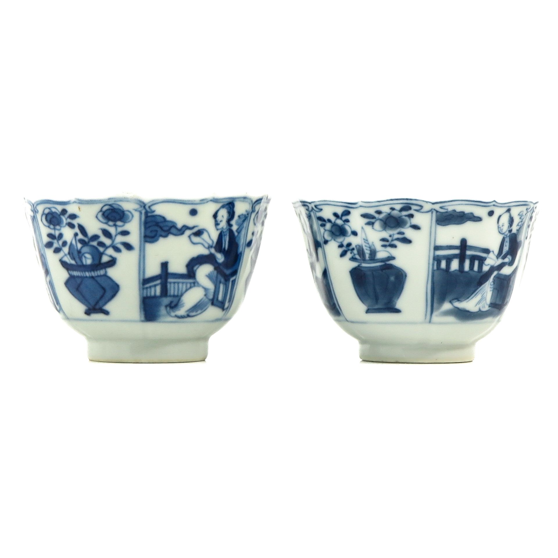 A Pair of Blue and White Cups and Saucers - Bild 2 aus 10