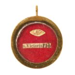 A Relic Holder with Relic of Saint Victoria with Certificate