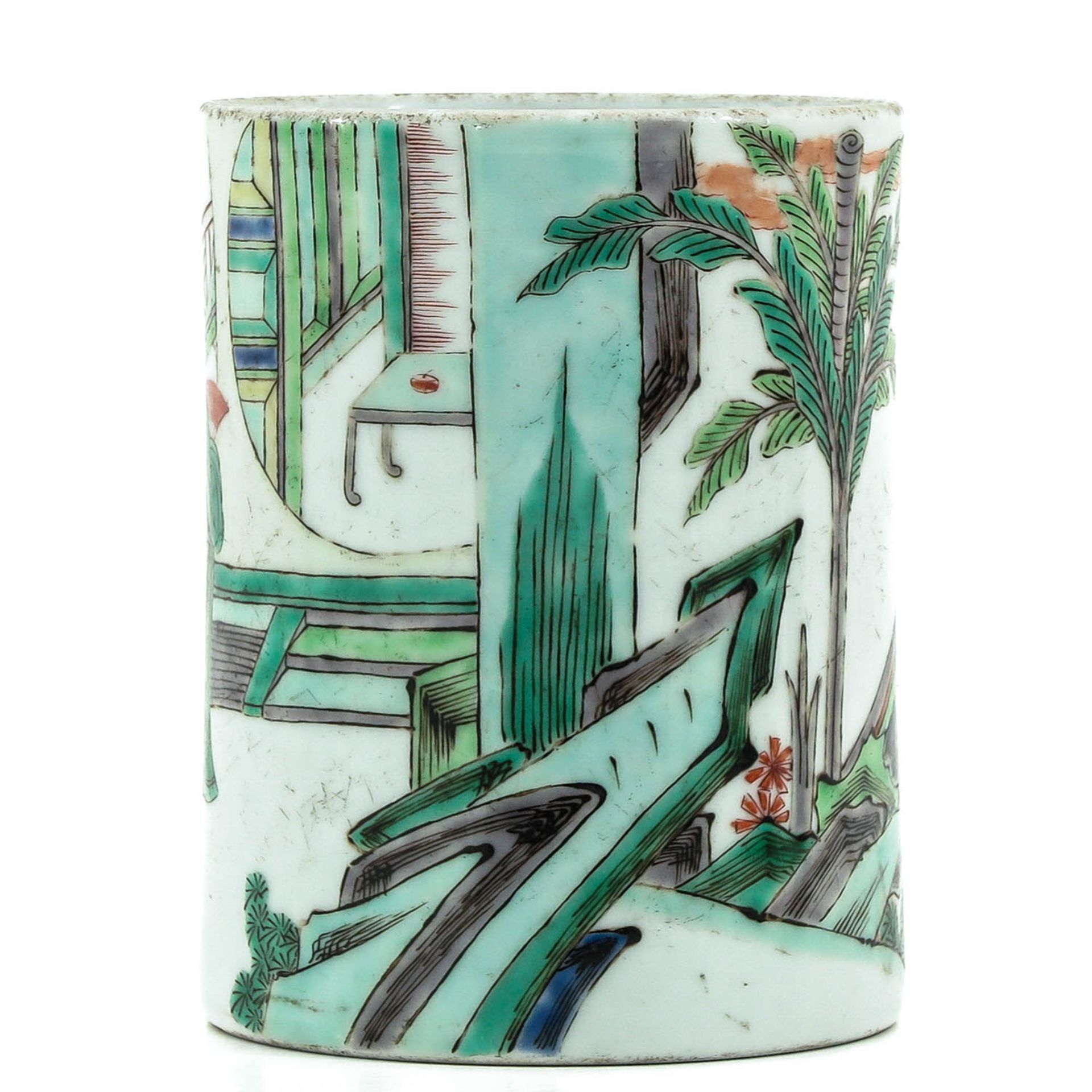 A Famille Verte Brush Pot - Image 2 of 9