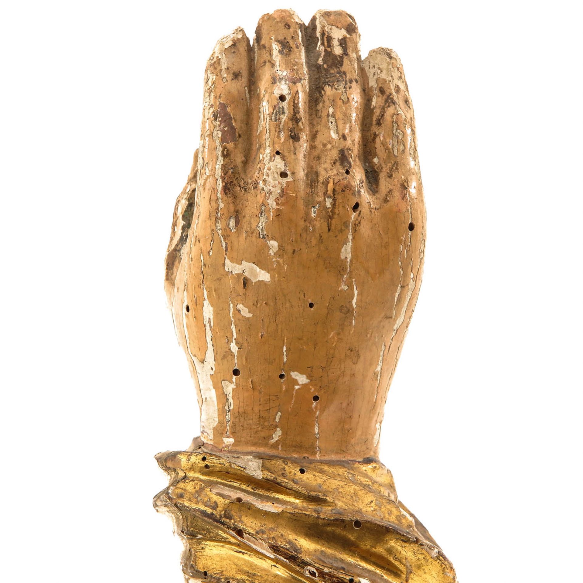 A Carved Wood Hand Relic Holder - Bild 10 aus 10