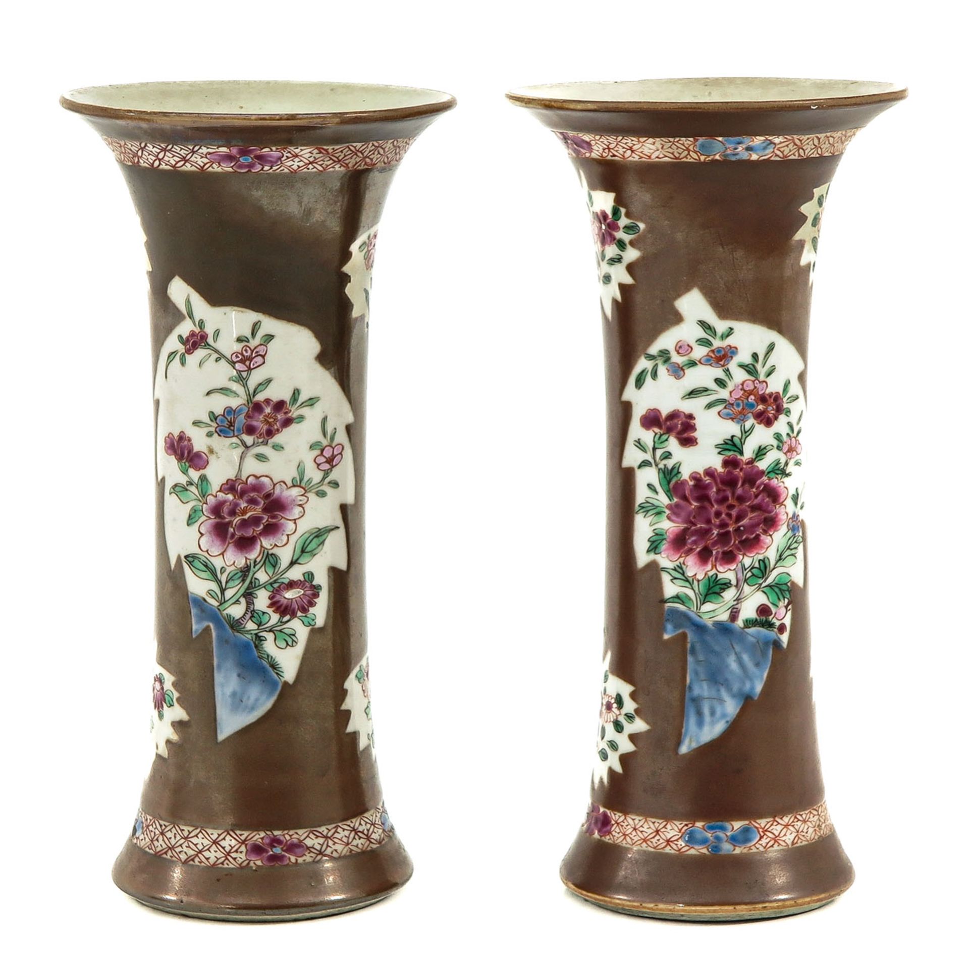 A Pair of Batavianware Vases