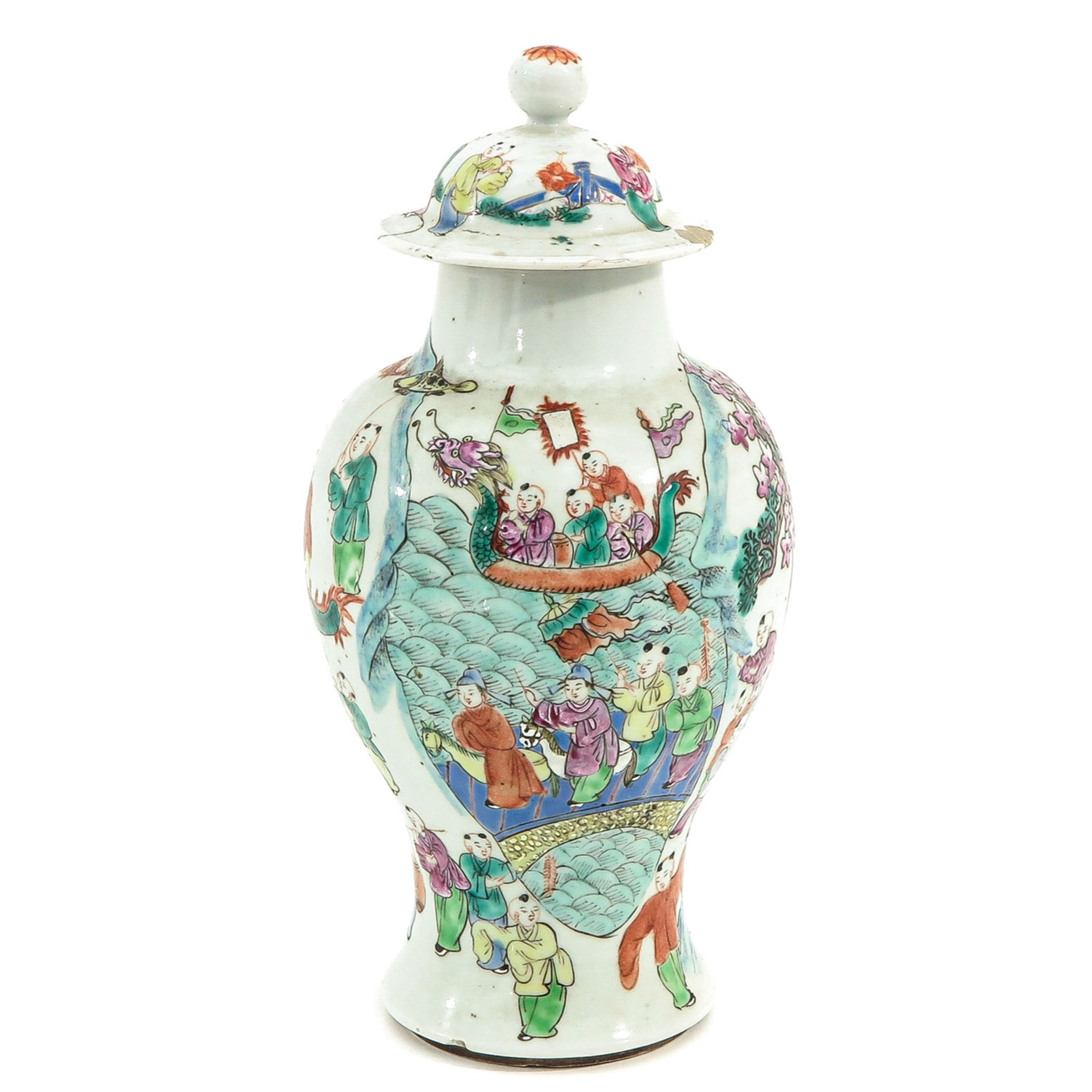 A Famille Rose Vase with Cover