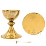 A Chalice with Silver Gilded Cuppa and Paten