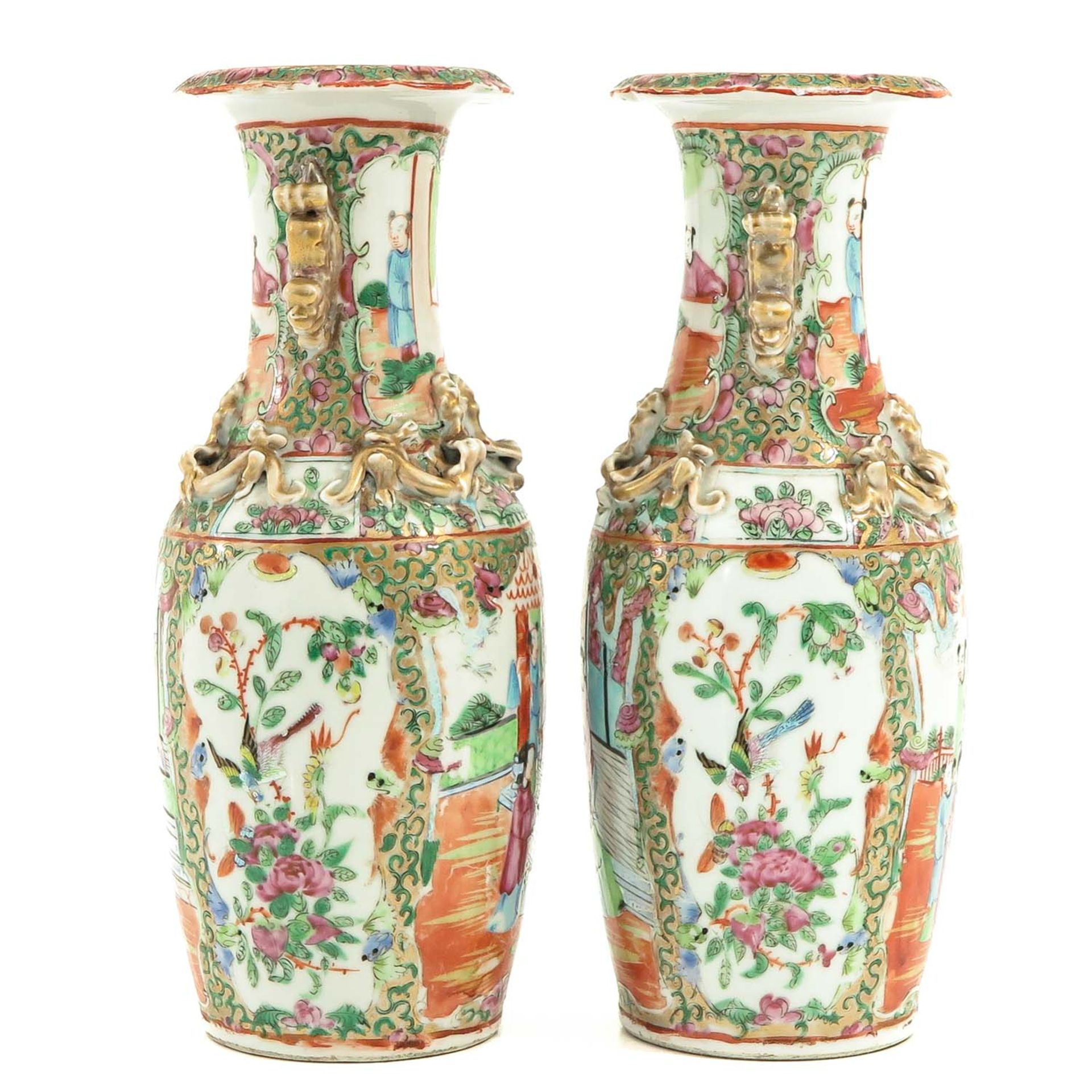 A Pair of Cantonese Vases - Image 2 of 10