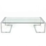 A Chrome and Glass Coffee Table