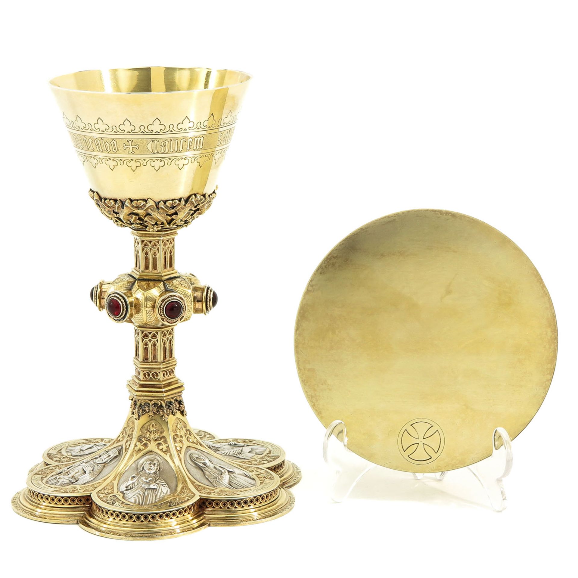 A Gilded Silver Chalice with Paten