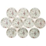 A Series of 10 Famille Rose Plates