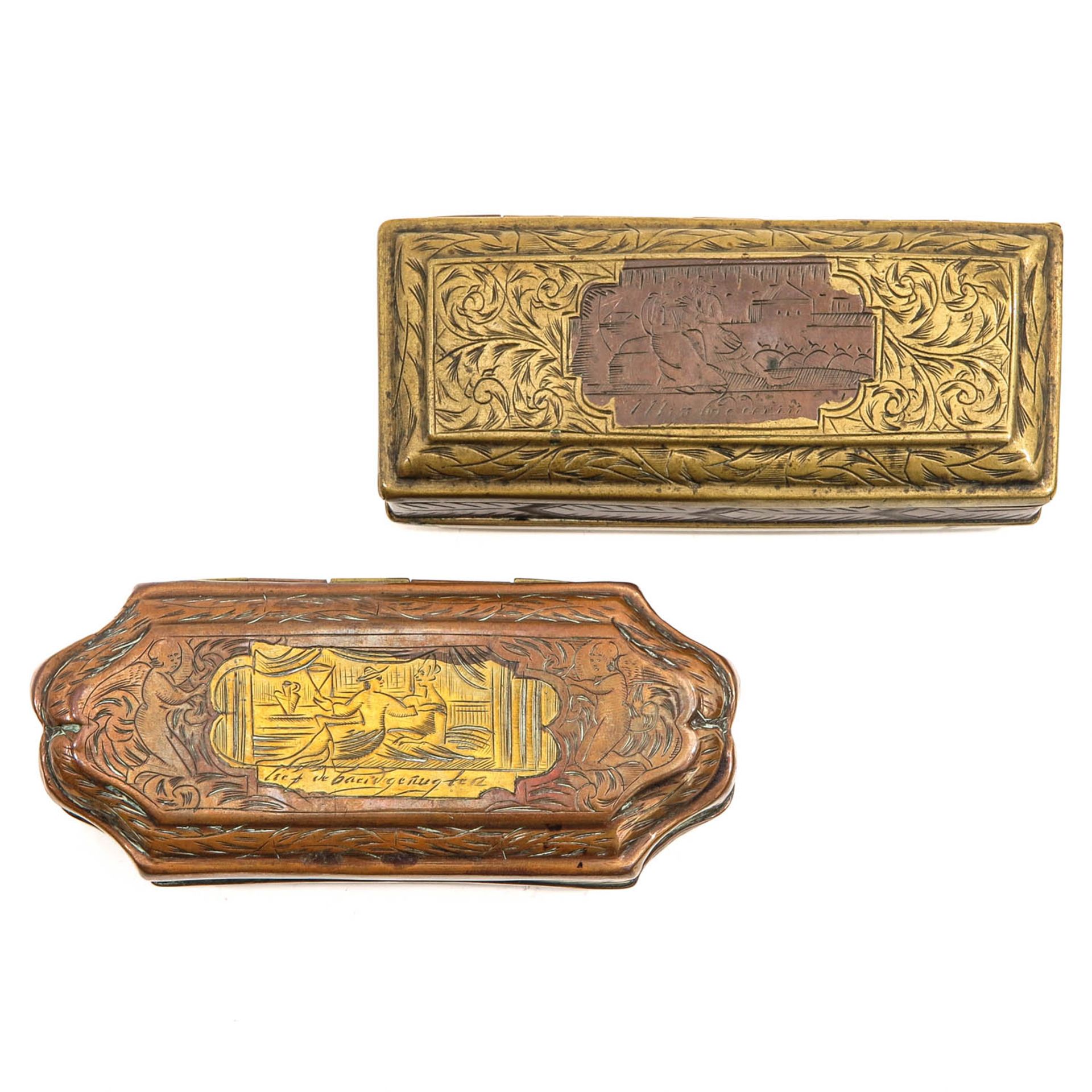 A Lot of 2 18th Century Copper Tobacco Boxes - Image 5 of 9