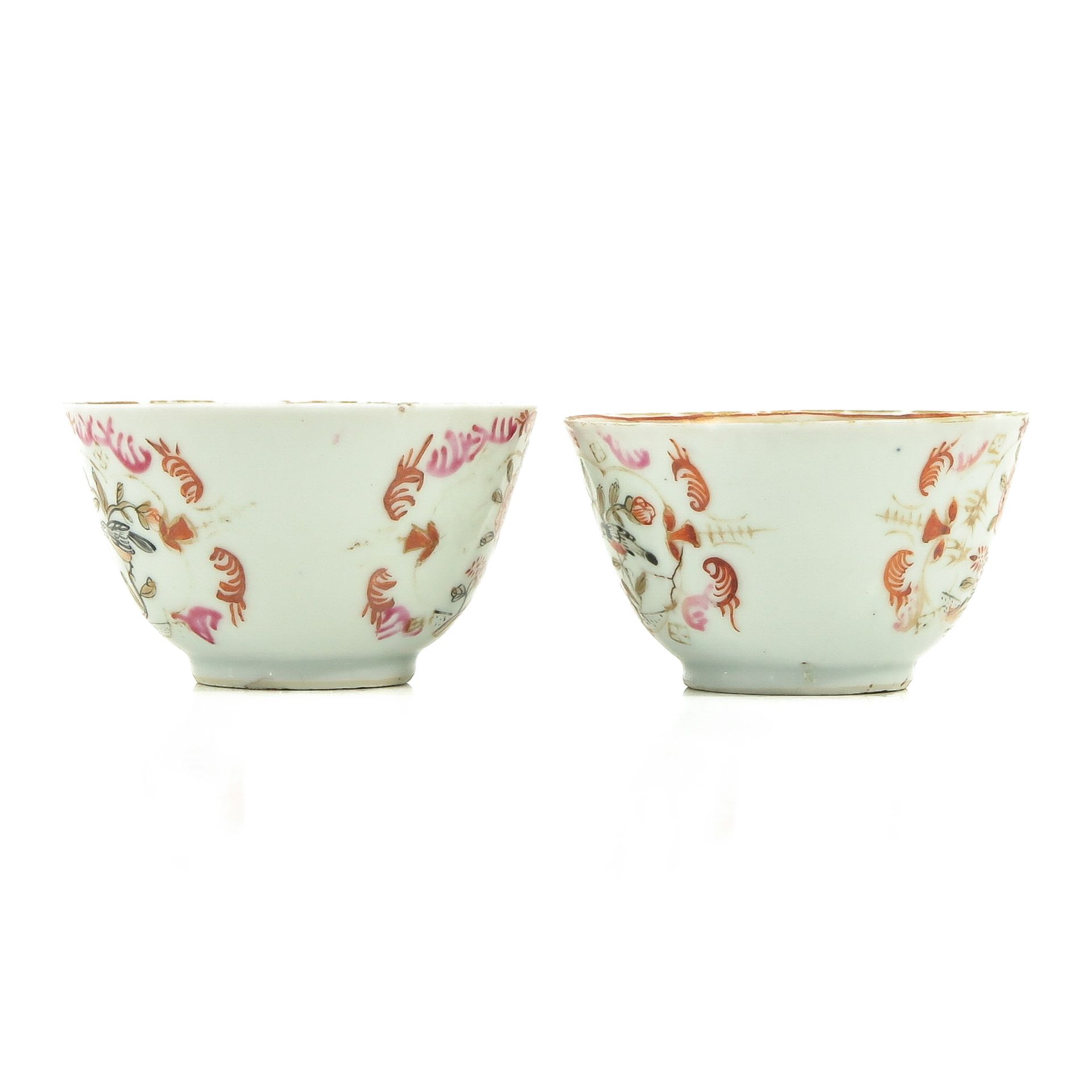 A Pair of Famille Rose Cups and Saucers - Bild 2 aus 10