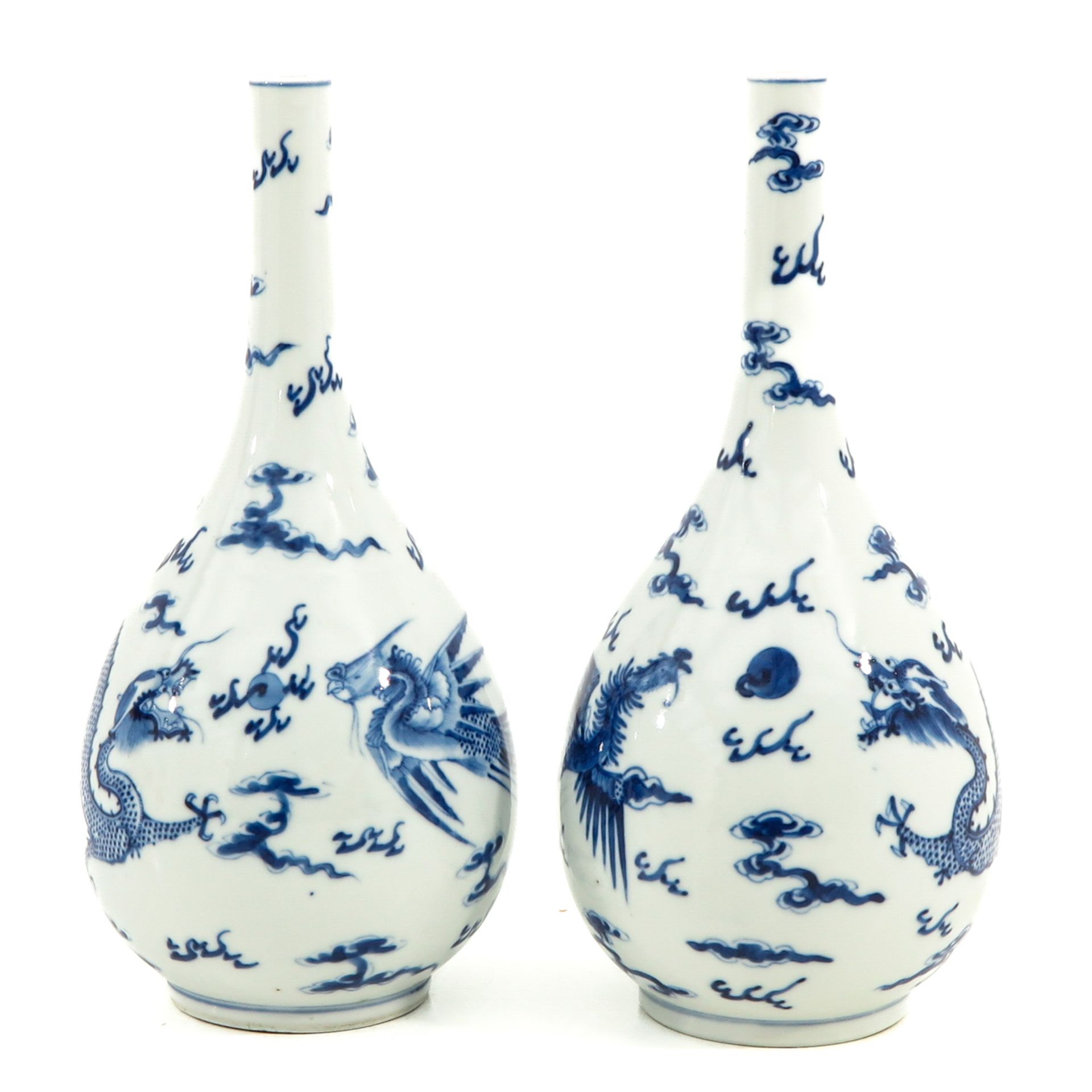 A Pair of Blue and White Vases