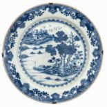 A Blue and White Plate