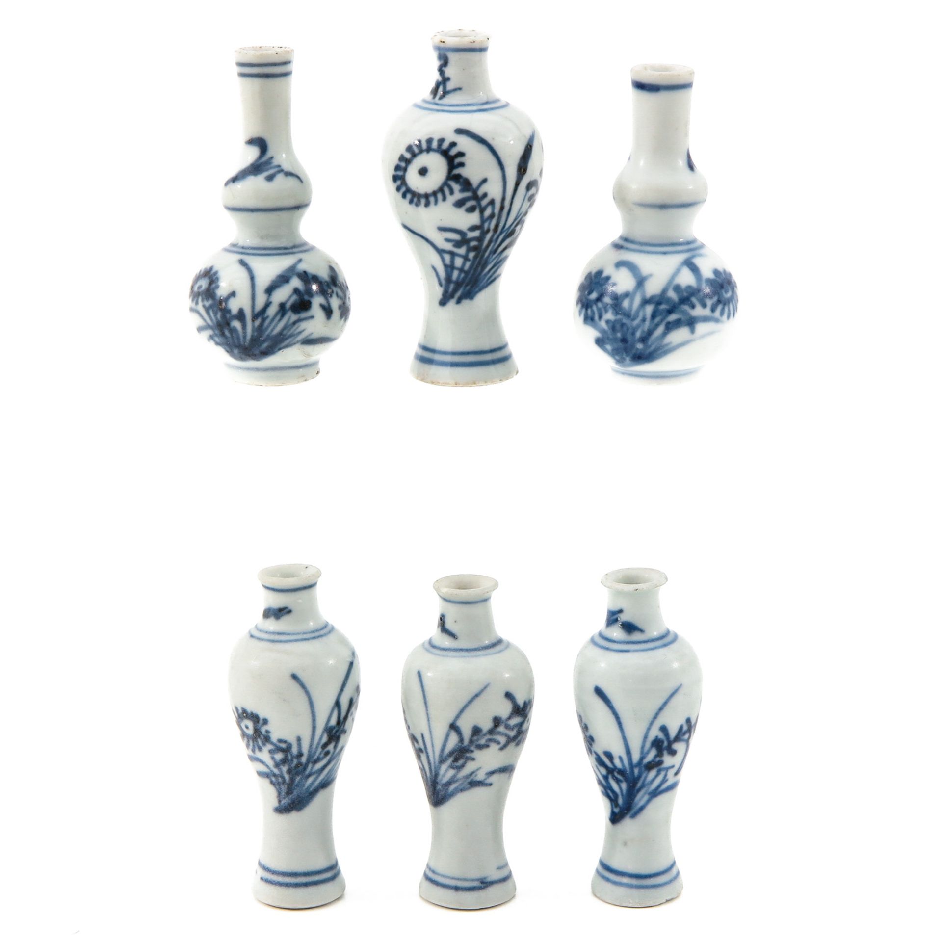 A Collection of 6 Miniature Vases