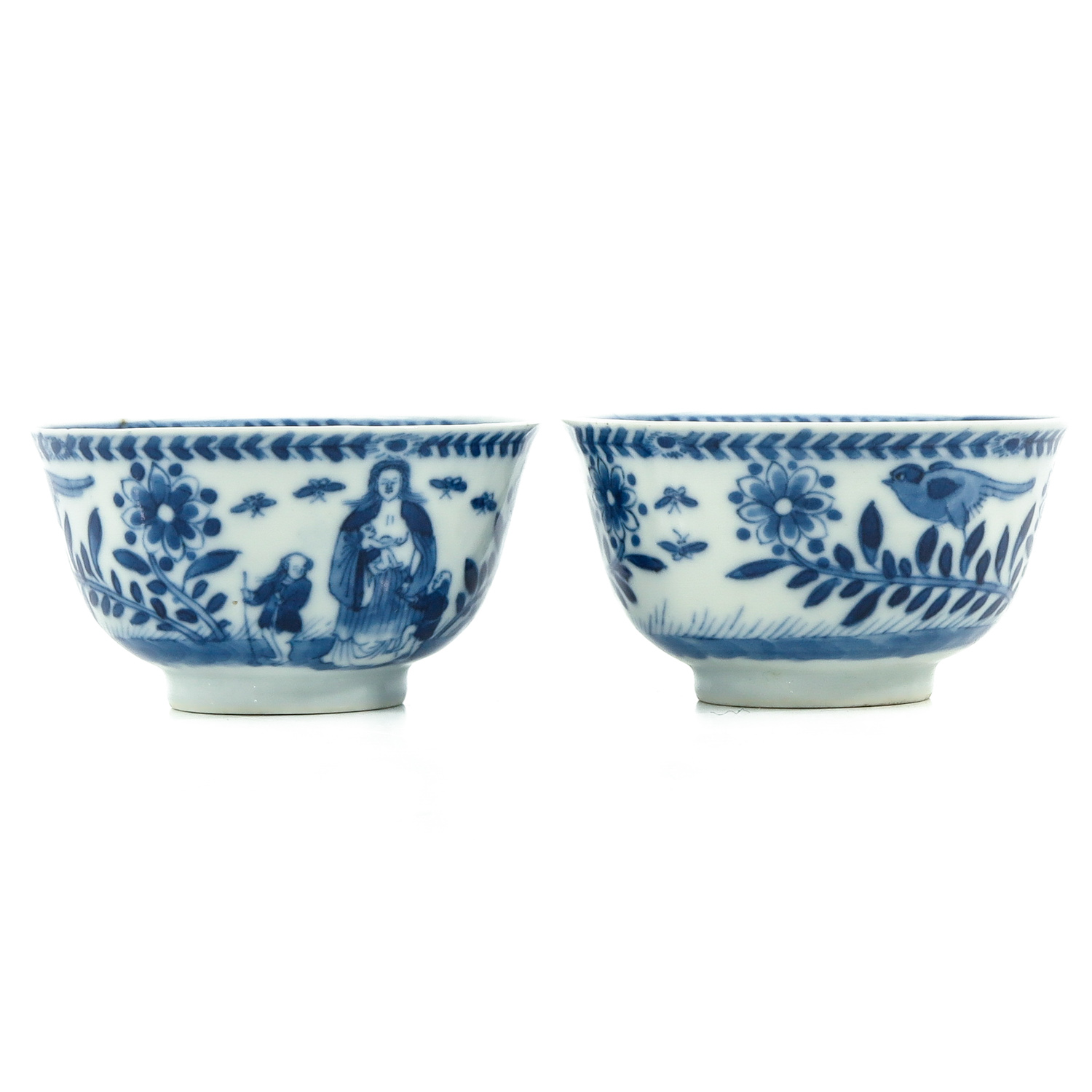 A Collection of Blue and White Cups and Saucer - Image 2 of 10