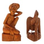 A Lot of 2 Carved Wood Sculptures
